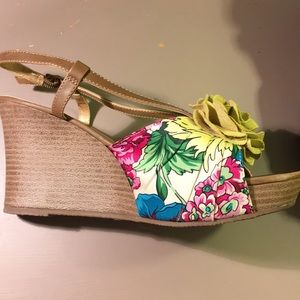 Floral Wedge Sandals